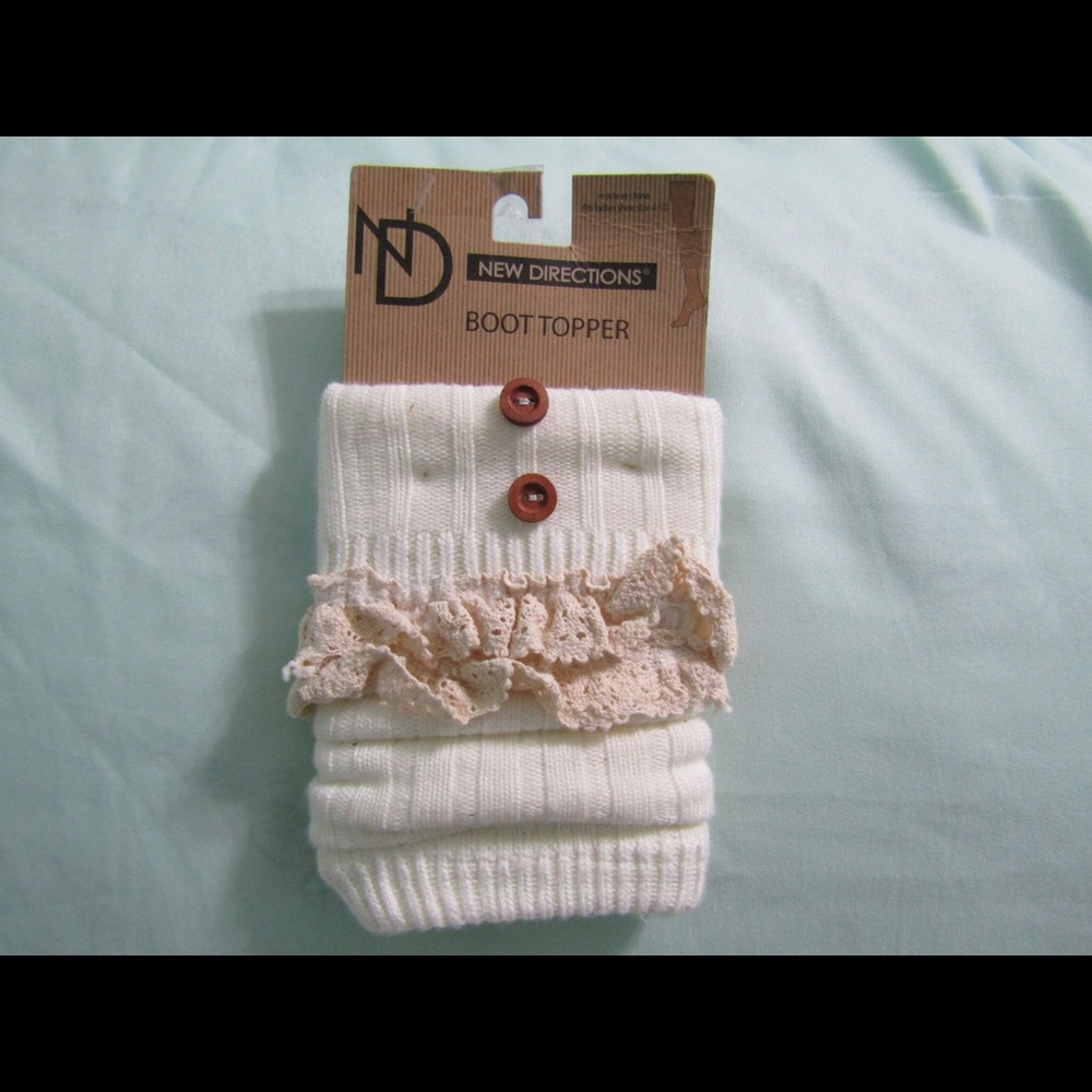 Cream and brown boot toppers